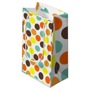 orange, gelb, braun, blaue Punkte Kleine Geschenktüte