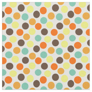 orange, gelb, braun, blaue Punkte Stoff