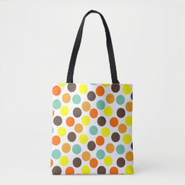 orange, gelb, braun, blaue Punkte Tasche