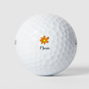 Orange Gelb Daisy abstrakter Admintext weiblich Golfball