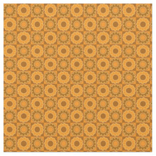 Orange Gelb des Retro Hippie-Blumen-Powerbrauns Stoff