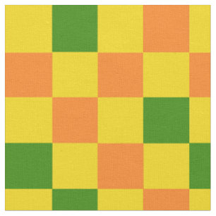 Orange Gelb Grün Kariertes Musterdesign Stoff