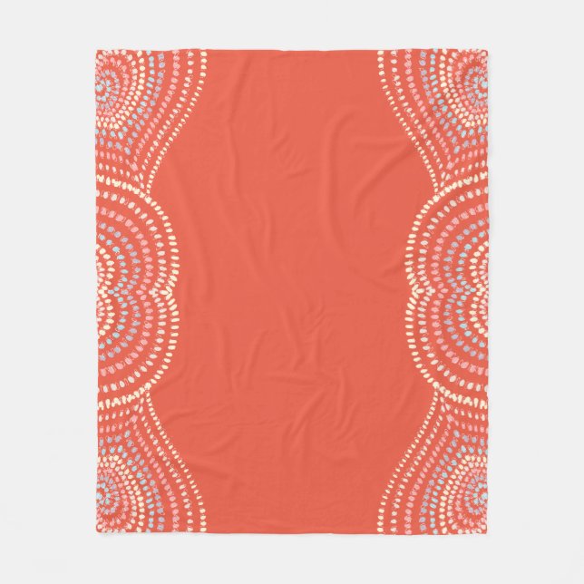 orange-gelb-pink-blau Konzentrat Herzchen Regenbog Fleecedecke (Vorderseite)