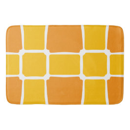 orange gelbe Formen Quadrate fett asymmetrisch Badematte