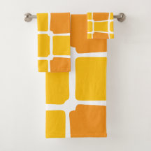 orange gelbe Formen Quadrate fett asymmetrisch