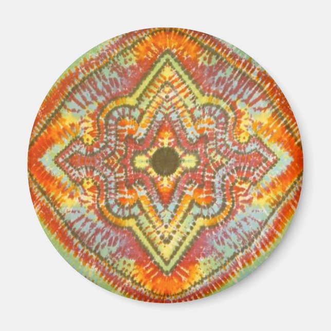 Orange/Gelbe Gefärbte Krawatte Magnet (Vorne)