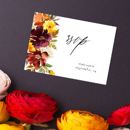 Orange & Gelbe goldene Blüte mit Meeres-RSVP-Karte RSVP Karte