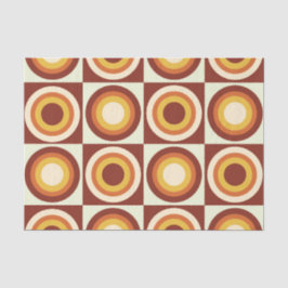 Orange-gelbe Kreise des mittleren Jahrhunderts auf Seidenpapier