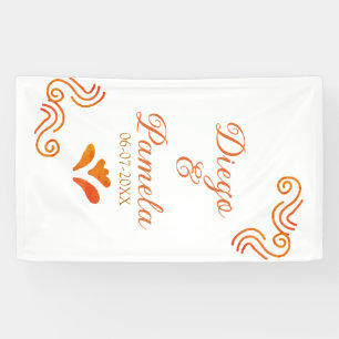 orange gelbe rustikale spanische Hochzeitspaar Nam Banner