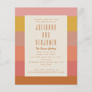 Orange-Gelbe Streifen geometrische Hochzeit