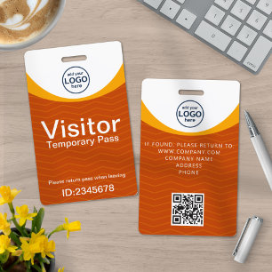 Orange Gelbe Unternehmens-Besucher-Ausweis-ID-QR-C Ausweis