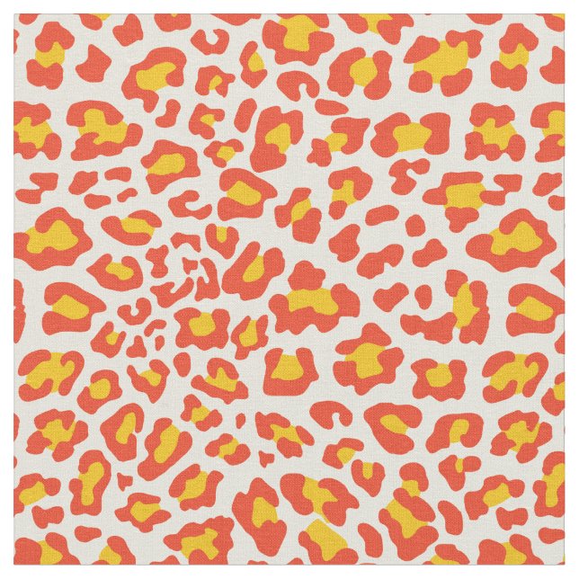 Orange, gelbes, weißes Leopard-Gewebe Stoff (Nahaufnahme)