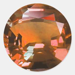 Orange Gem Runder Aufkleber