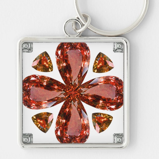 Orange Gemstone Diamond Art, Orange Schlüsselanhän Schlüsselanhänger (Vorne)