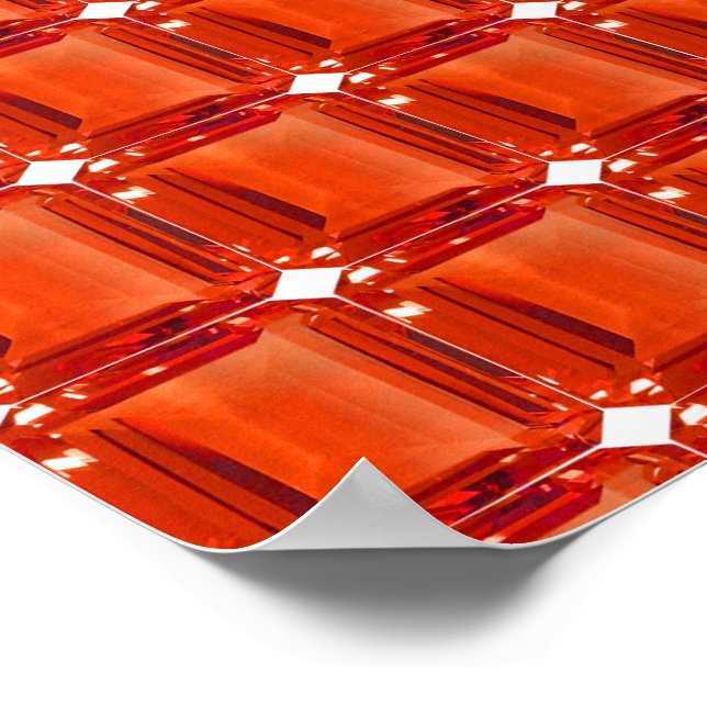 Orange Gemstone Pattern Poster (Ecke)