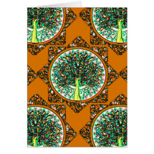 Orange gemusterter Baum des Lebens