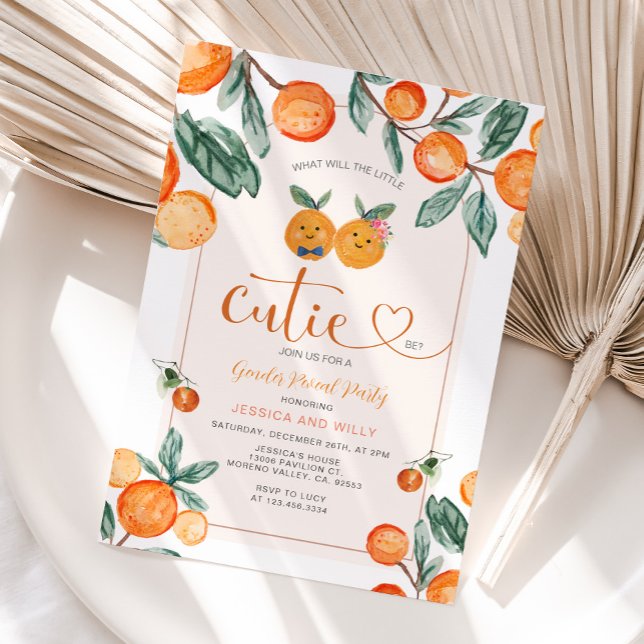 Orange Gender Reveal Was wird die kleine Süsse sei Einladung (Von Creator hochgeladen)