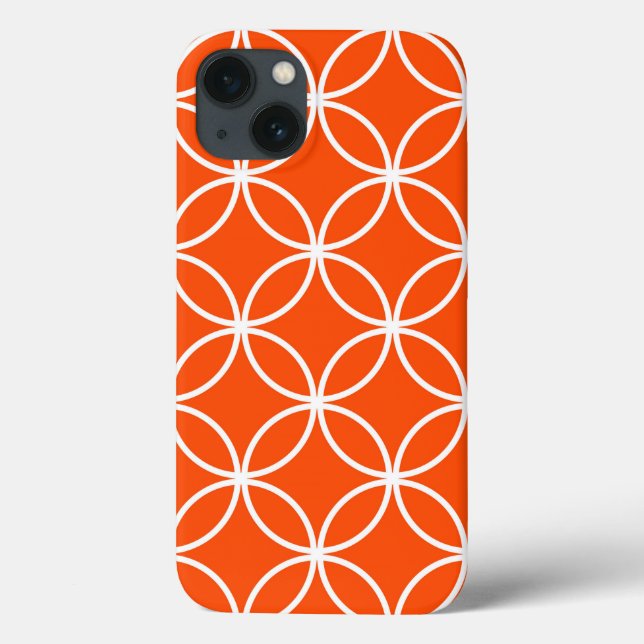 Orange Geometric Design Overlapping Circles Case-Mate iPhone Hülle (Rückseite)