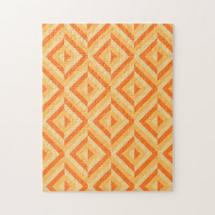 Orange Geometric Diamond Muster Frustration
