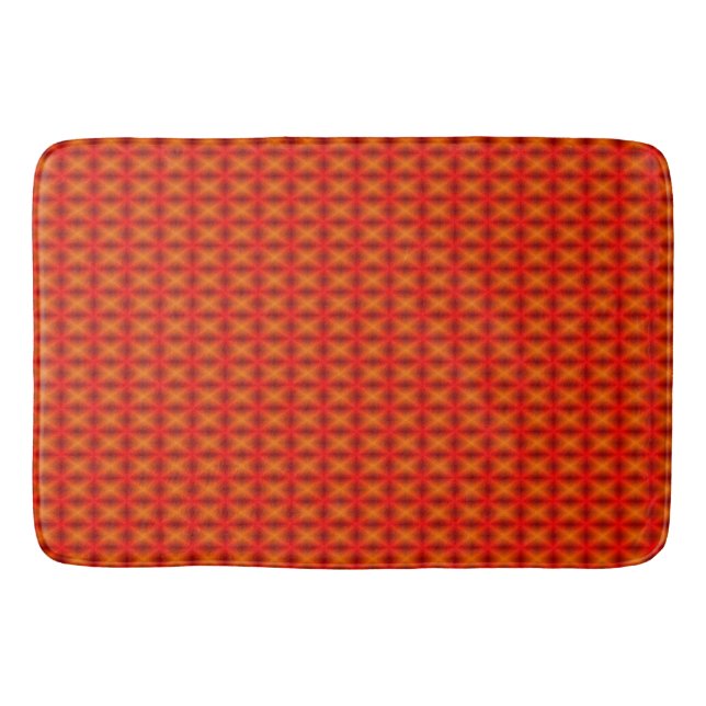 Orange Geometric Mesh Bath Mat Badematte (Vorderseite)