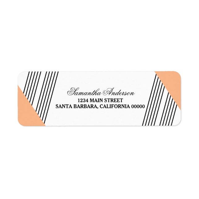 Orange Geometric Strip Address Labels (Vorne)