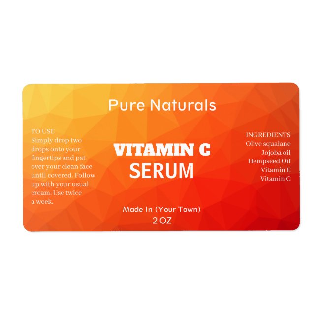 Orange Geometric Vitamin C Serumproduktmarken (Vorne)