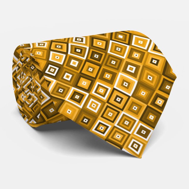 orange geometrische Form Krawatte (Gerollt)