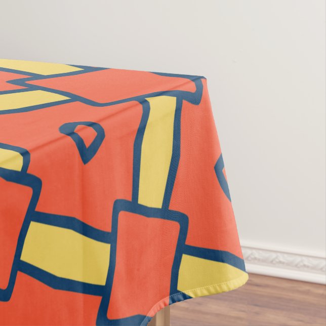 Orange Geometrisches Abstraktes Muster Tischdecke (Beispiel)