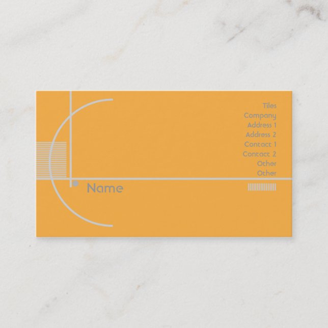 Orange geometrisches - Geschäft Visitenkarte (Vorderseite)