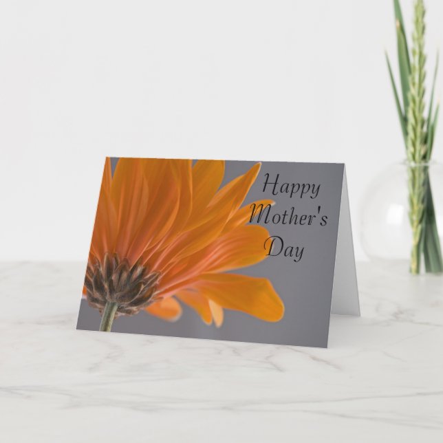 Orange Gerber Daisy Blume Happy Mother Day Karte (Vorderseite)