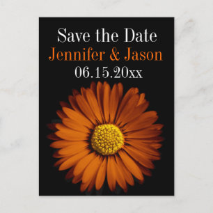 Orange Gerber Daisy Wedding Enregistrer les cartes