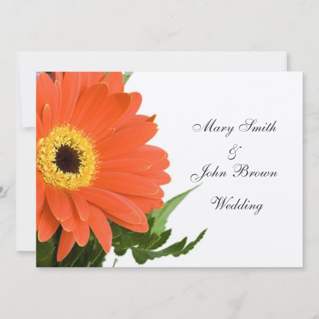 Orange Gerber Wedding Einladung (Vorderseite)