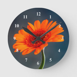 Orange Gerbera Acrylic Wanduhr