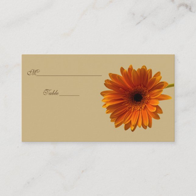 Orange Gerbera Daisy Besondere Anlass Platzkarte (Vorderseite)
