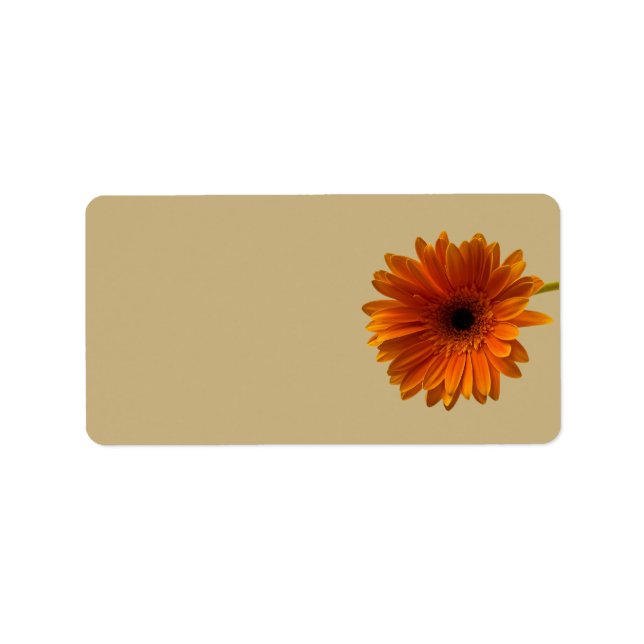 Orange Gerbera Daisy Blank Mariage Étiquettes de a (Devant)