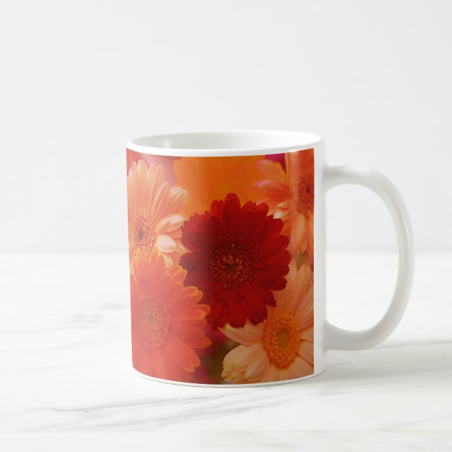 Orange Gerbera Daisy Blume Foto Art Coffee Mugs Kaffeetasse (Rechts)