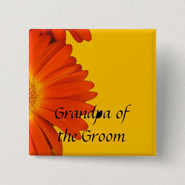 orange gerbera daisy Blume Knöpfe. Button (Vorderseite)