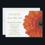 Orange Gerbera Daisy Blume Wedding Einladung<br><div class="desc">Der Text auf diesen orangefarbenen gerbera daisy Hochzeitseinladungen ist vollständig anpassbar. Sie können den Text mit den Optionen personalisieren. Für umfangreichere Änderungen an der Einladung, z. B. das Ändern des Schriftartes, der Farbe des Schriftartes oder des Textlayouts, verwenden Sie die Option Anpassen. Die Farben auf dieser Karte sind orange und...</div>