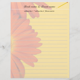orange Gerbera-Daisy-Blumen Briefbogen