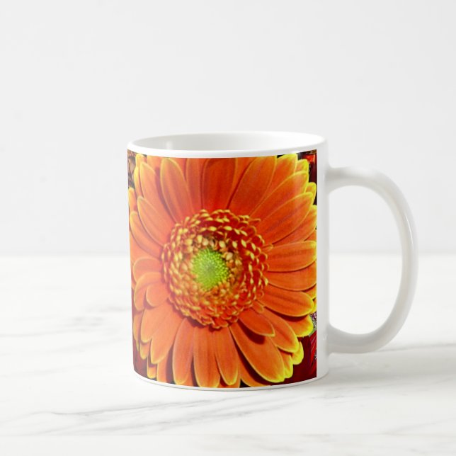 Orange Gerbera Daisy Coffee Tasse (Rechts)