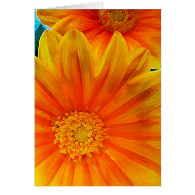 Orange Gerbera Daisy Digital Painting Card (Vorne)
