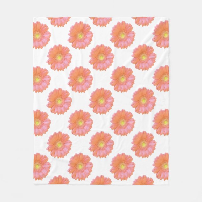 Orange gerbera daisy fleecedecke (Vorderseite)