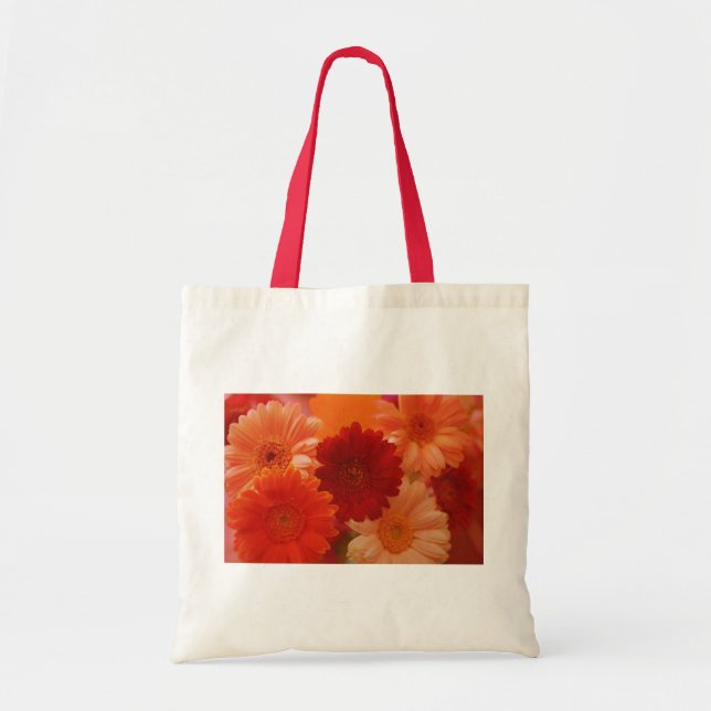 Orange Gerbera Daisy Flowers Sacs fourre-tout d'ar (Devant)