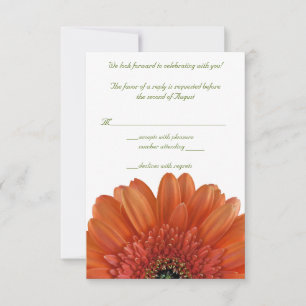 Orange Gerbera-Daisy-Hochzeit Antwort RSVP-Karte