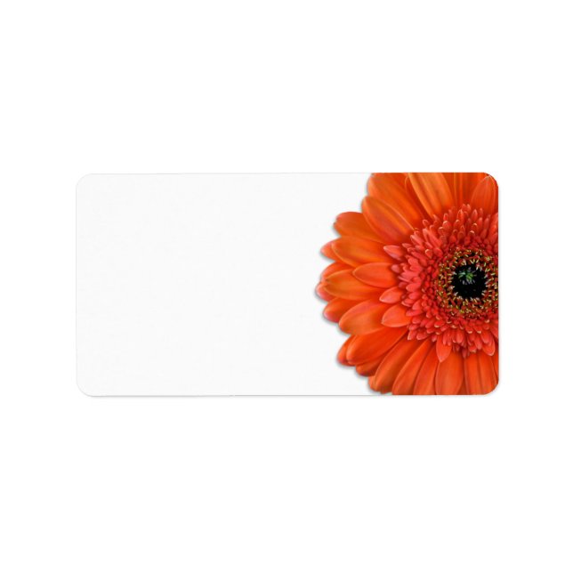 Orange Gerbera Daisy Mariage Blank Étiquettes de a (Devant)