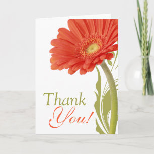 Orange Gerbera Daisy Vielen Dank, dass Sie die Kar Dankeskarte