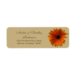 Orange Gerbera Daisy Wedding Rücksendeadressen-Auf