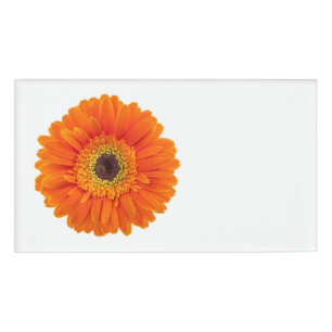 Orange Gerbera-Gänseblümchen Namenschild
