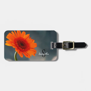 Orange Gerbera Gepäckmarke Gepäckanhänger