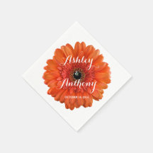 Orange Gerbera Gerber Daisy Personalisiert Wedding